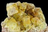 Yellow Cubic Fluorite Crystal Cluster - Morocco #159952-1